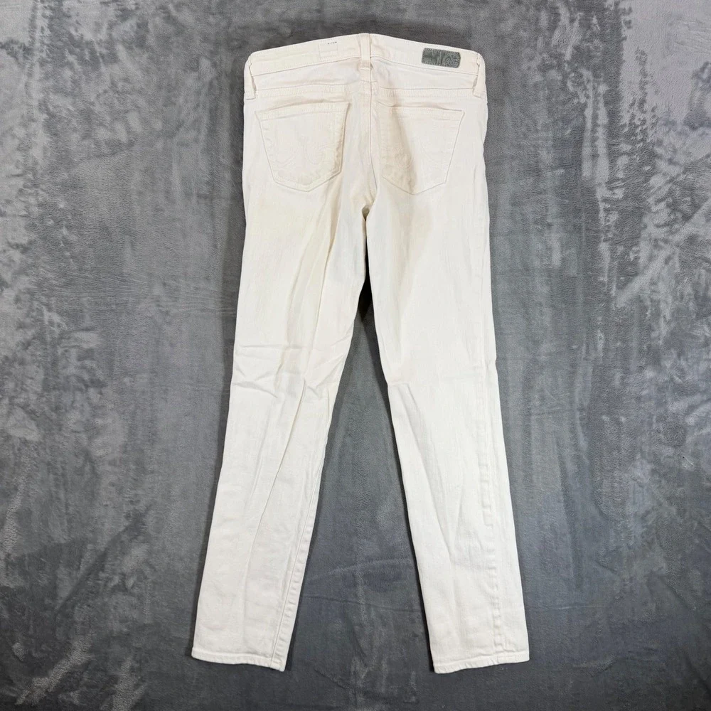 AG Adriano Goldschmied The Stilt Cigarette‎ Jeans Women's Size 25 White Denim